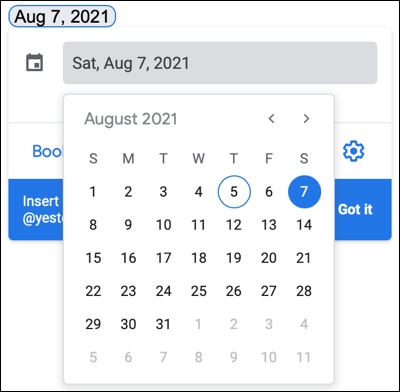 Clique no campo da data para escolher uma nova data no calendário