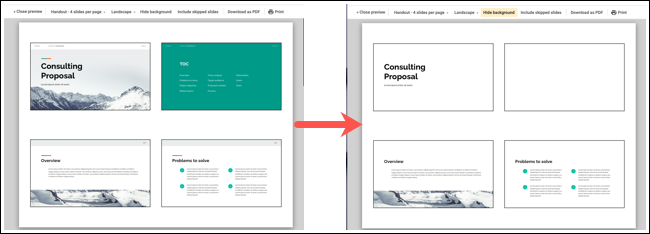 Planos de fundo ocultos e não ocultos em slides