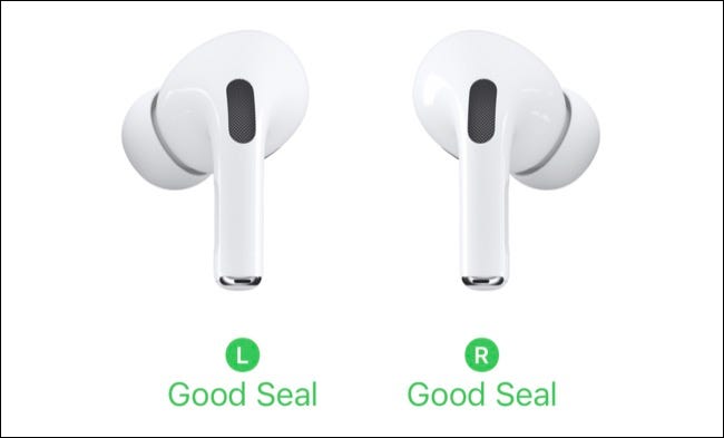 Resultados do teste AirPods Pro Fit