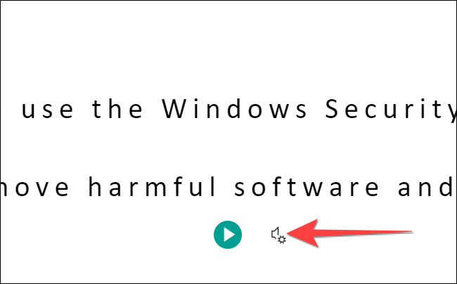 Selecione o botão "Configurações de voz" próximo ao botão "Reproduzir" no modo Leitor Imersivo.