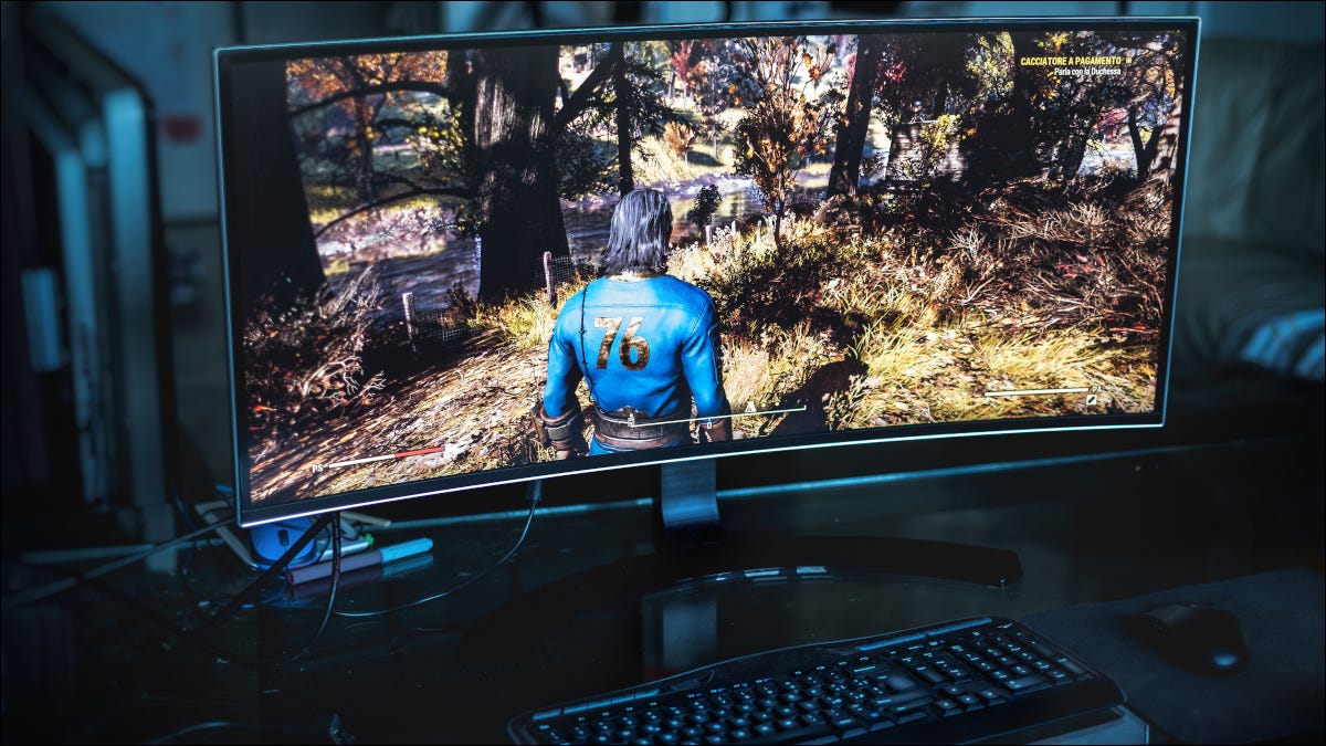 Um monitor de computador mostrando um jogo