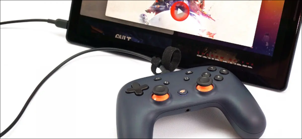 controlador stadia com cabo USB