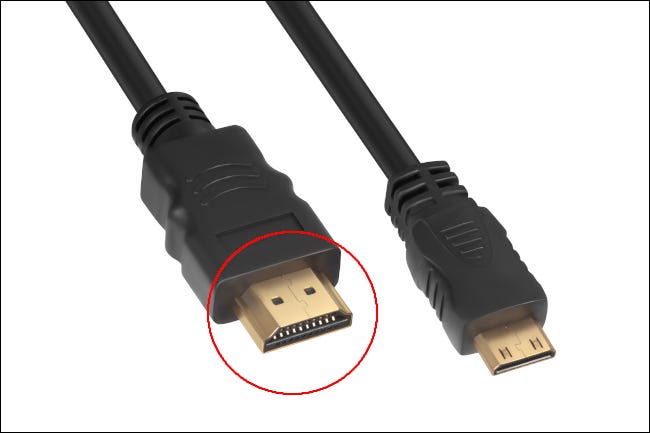 Um conector HDMI "tipo A" padrão