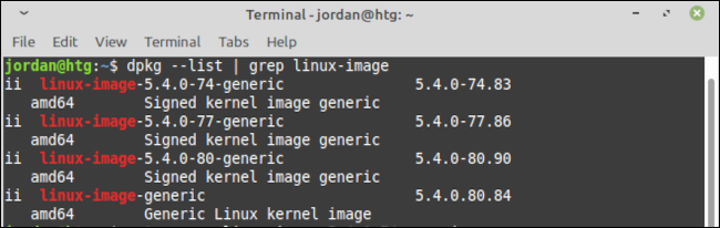 Procure por nomes de kernel Linux usando o comando grep
