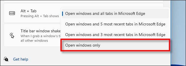 No menu suspenso, selecione “Abrir somente Windows”.