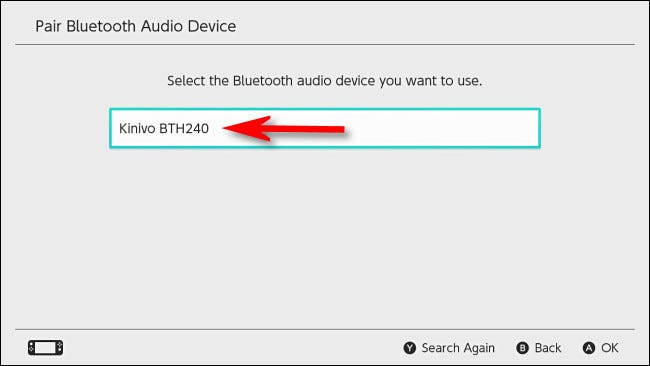 Selecione o dispositivo de áudio que deseja usar na lista.