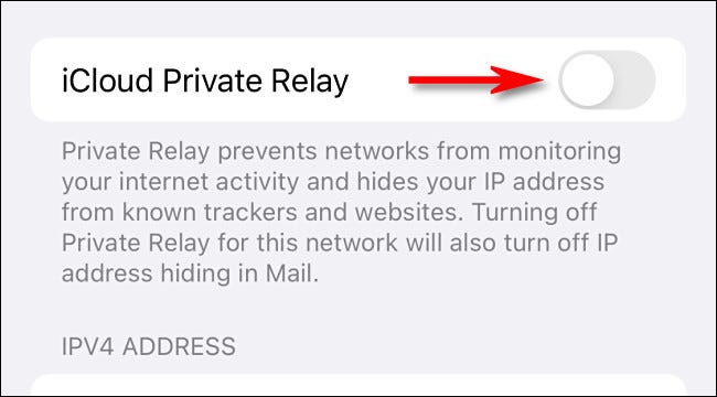 Nas configurações de Wi-Fi, mude "iCloud Private Relay" para "Off".