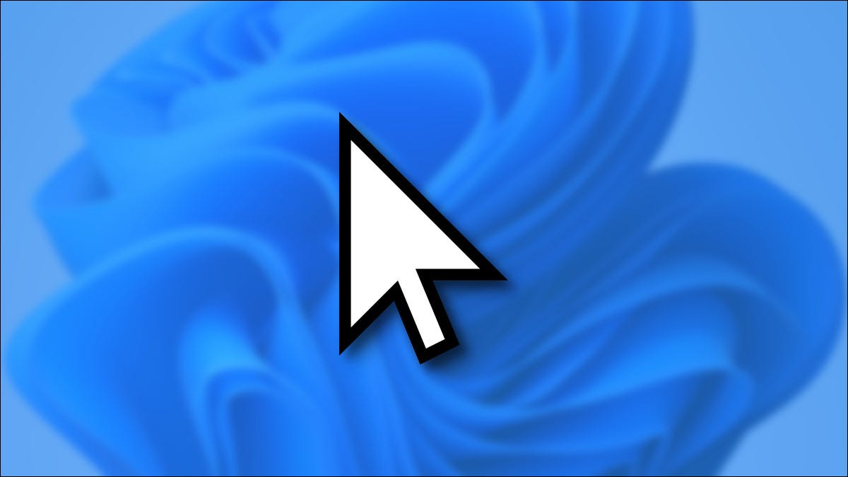 Cursor do mouse do Windows 11 em um fundo azul