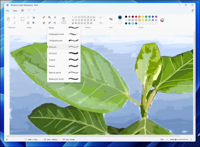 Pincéis de aplicativos do Windows 11 Paint