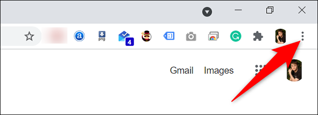 Clique nos três pontos no canto superior direito do Chrome na área de trabalho.