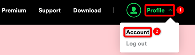 Selecione Perfil> Conta no Spotify.