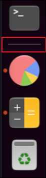 O novo separador no dock do Ubuntu