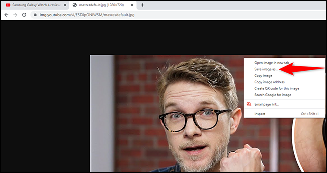 Clique com o botão direito na miniatura do vídeo do YouTube e selecione "Salvar imagem como" em um navegador da web.