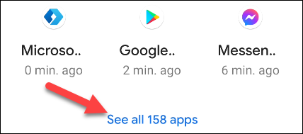 Toque em "Ver todos os aplicativos".