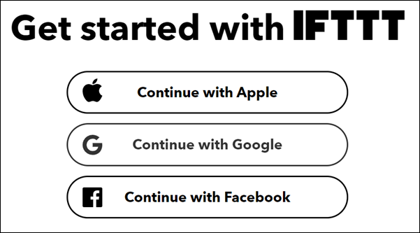 Faça login no IFTTT.