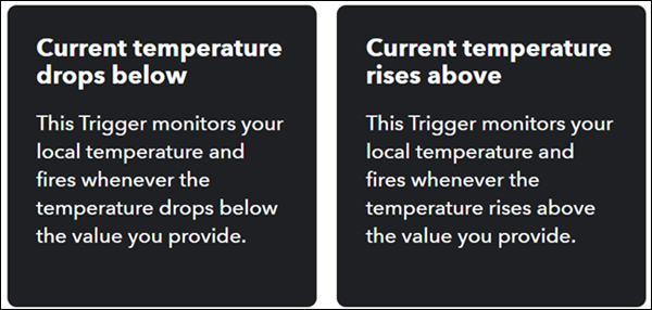 Escolha um alerta de temperatura.