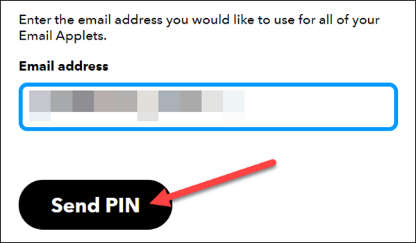 Digite seu e-mail e clique em “Enviar PIN”.