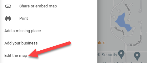 Selecione "Editar o mapa".