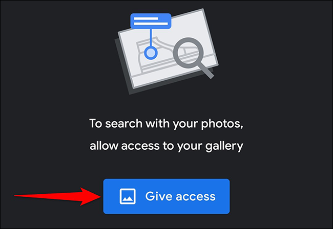 Toque em "Dar acesso" no Google Lens.