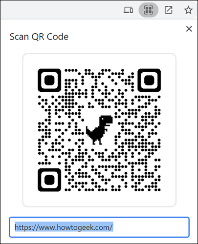 A seção "Digitalizar código QR" no Chrome.