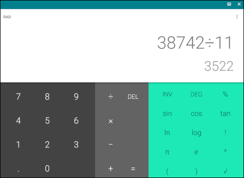 A calculadora Android rodando em Linux