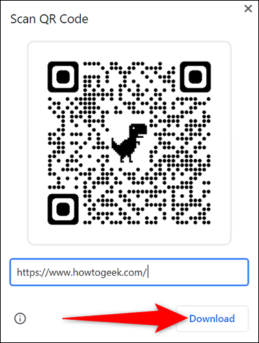 Clique em “Download” na seção “Scan QR Code” no Chrome.