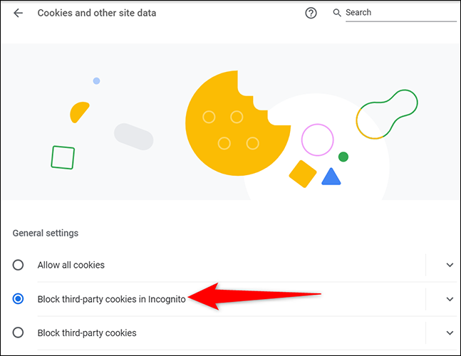 Habilite "Bloquear cookies de terceiros em modo anônimo" na página "Cookies e outros dados do site" no Chrome para desktop.