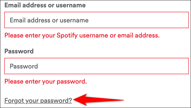 Clique em "Esqueceu sua senha" na página de login do Spotify.