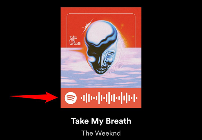 Um código Spotify no aplicativo móvel Spotify.