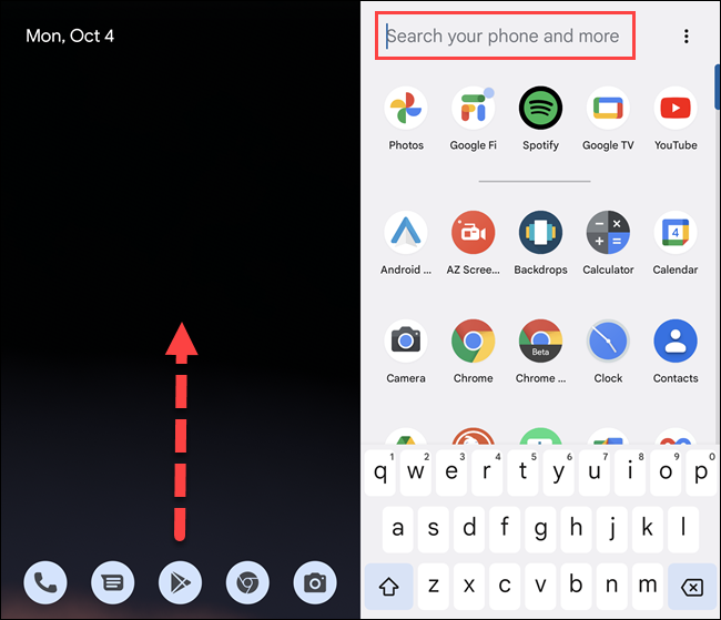 Pesquisa em todo o sistema do Pixel Launcher