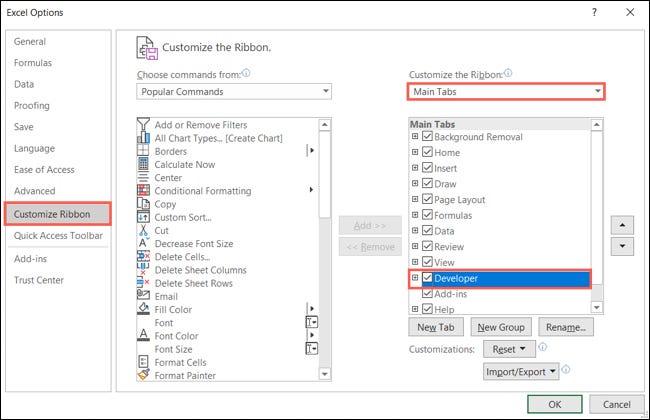 Mostrar a guia Desenvolvedor no Excel