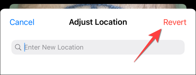 Toque em "Reverter" para adicionar os detalhes do local original.
