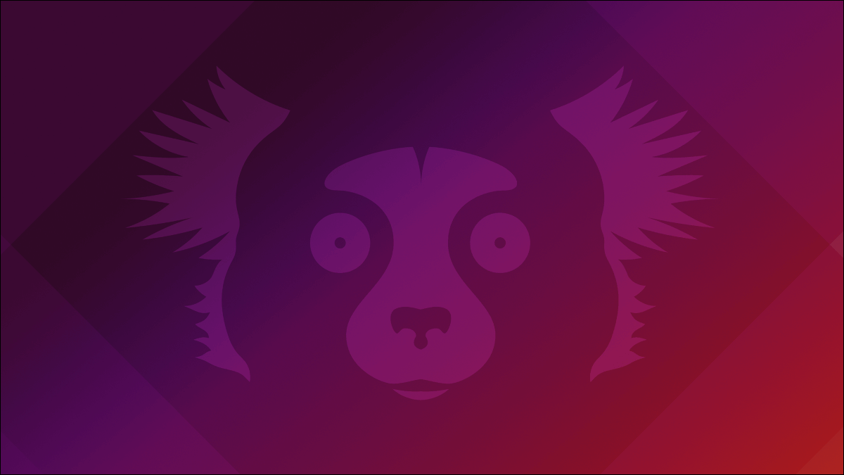 Arte de fundo da área de trabalho do Ubuntu 21.10 "Impish Idri" com o mascote