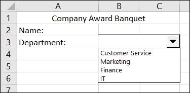 Caixa de combinação no Excel