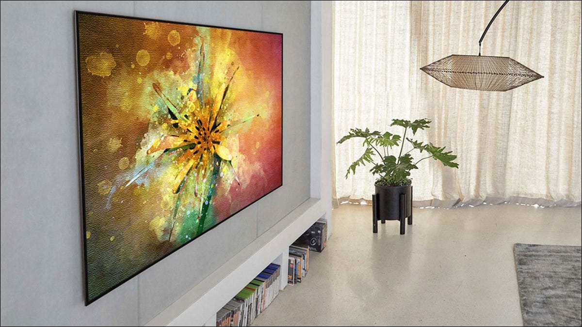LG spectrum on living room wall