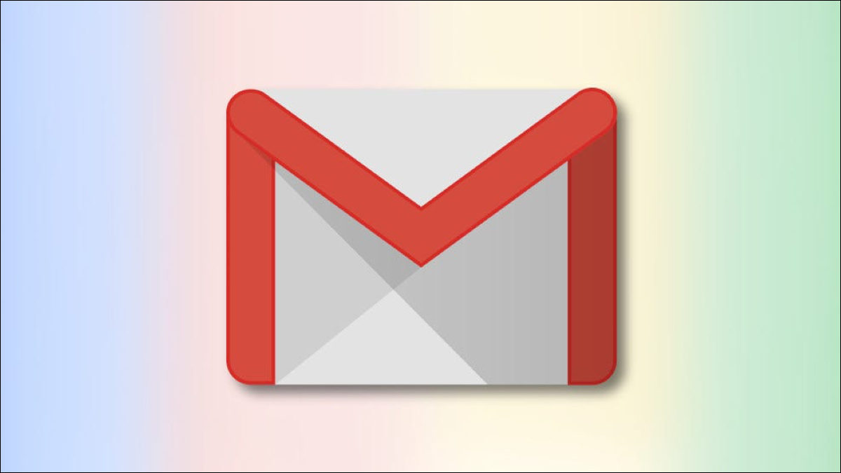 Logotipo do Gmail em um fundo gradiente multicolorido
