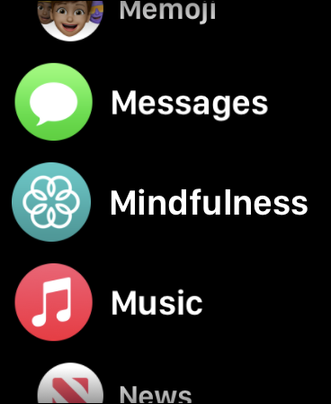 Aplicativo Mindfulness no Apple Watch