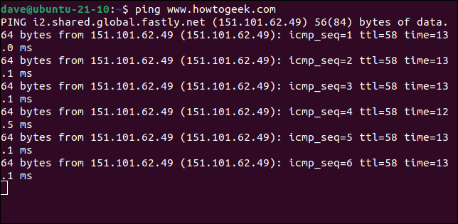 Usando ping para verificar se um dispositivo remoto está respondendo