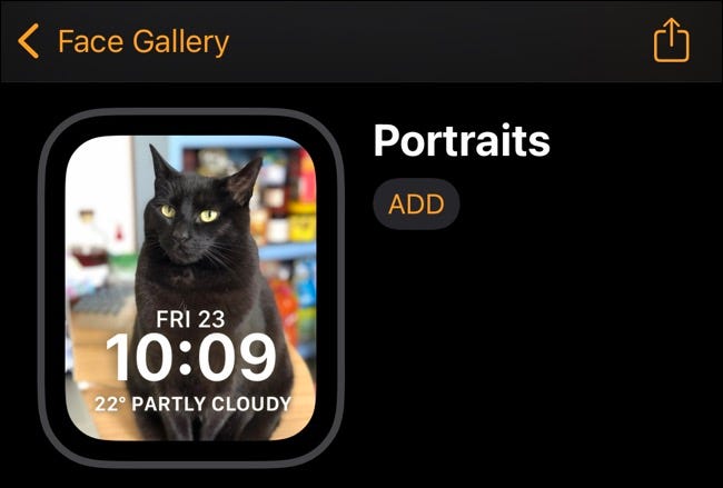 Adicionar mostrador de retratos ao Apple Watch
