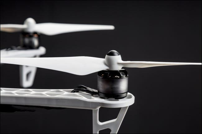 As hélices de um drone.