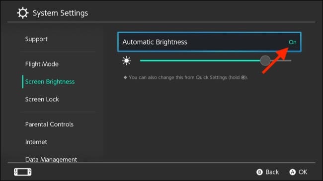 Nintendo Switch Brilho Automático