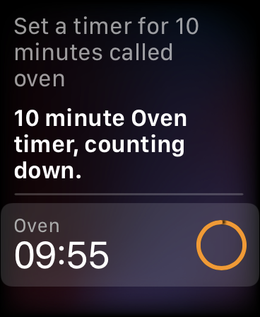 Adicionar cronômetro ao Apple Watch com Siri