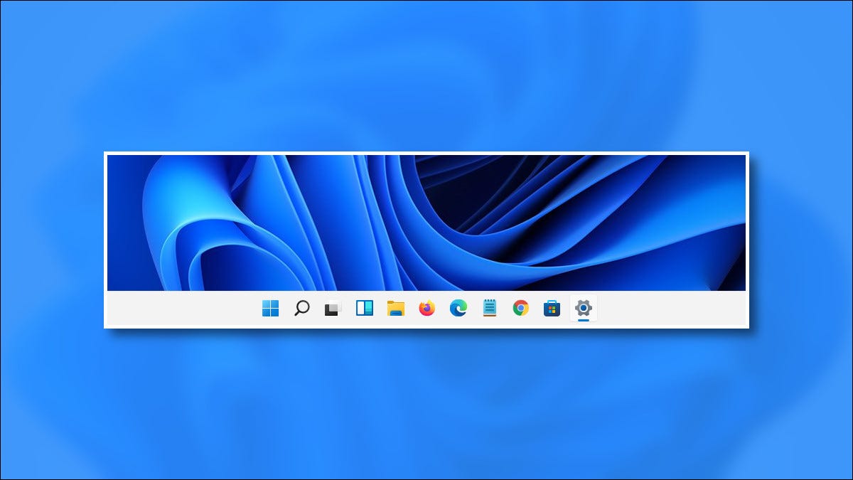 A barra de tarefas de visualização do Windows 11