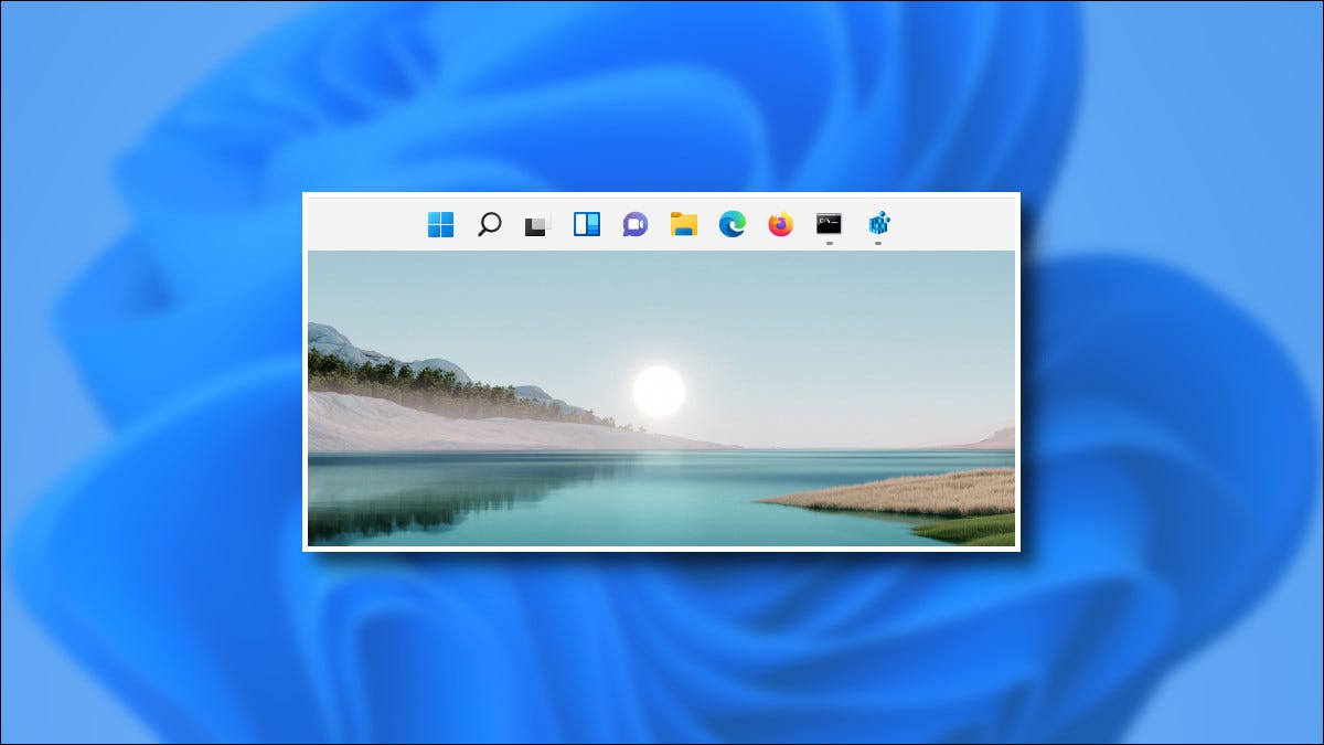 A barra de tarefas do Windows 11 na parte superior da tela.