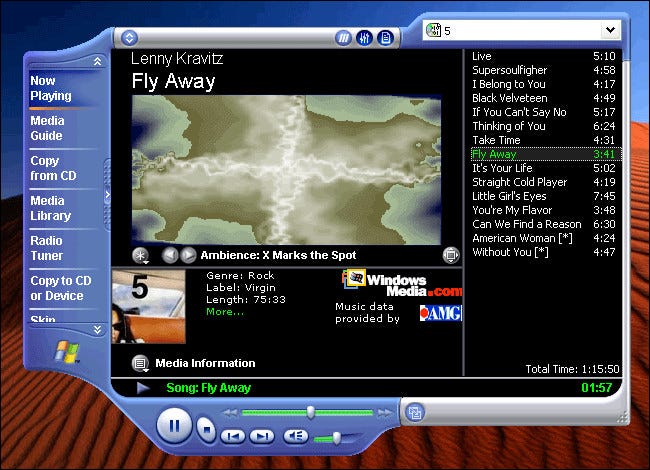 Windows Media Player no Windows XP