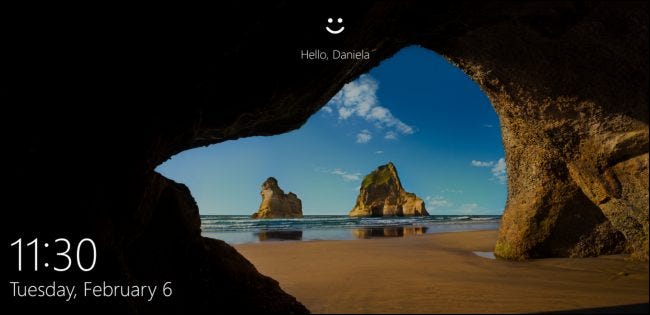 Tela de bloqueio do Windows 10.