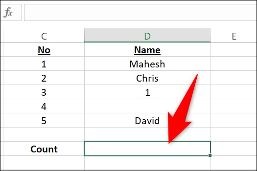 Selecione uma célula em uma planilha do Excel.