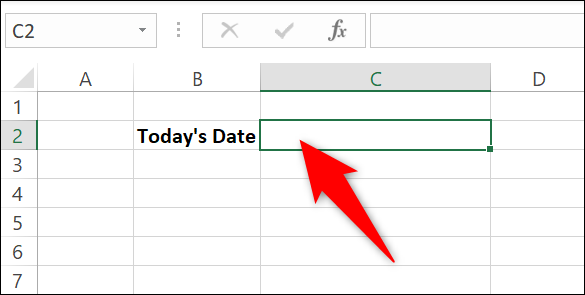 Selecione uma célula para exibir a data em uma planilha do Excel.