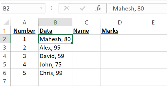 Vários valores em uma única célula no Excel.