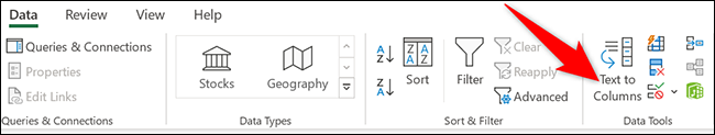 Clique em "Texto para colunas" na guia "Dados" do Excel.